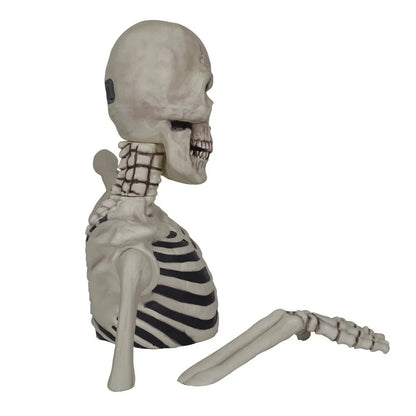 💥 Early-Bird-Halloween-Sale!🔥 Riesiges, bodenbrechendes Skelett mit LCD-Augen und Sound-Effekten als Halloween-Deko