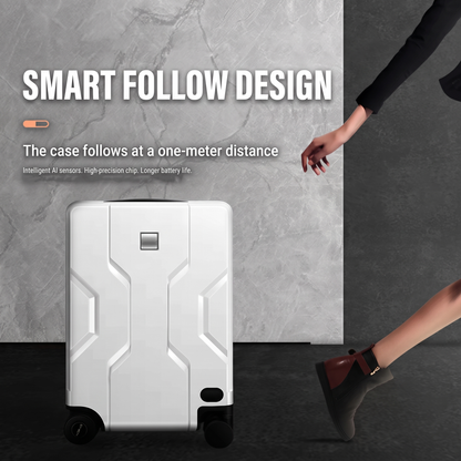 Auto-Follow Smart Suitcase – 33L Rideable Carry-On with Remote & App, Removable Power Bank Battery, Airline-Approved, 3-Year Warranty