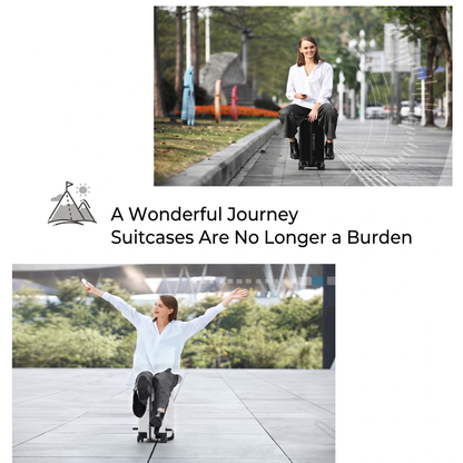 Auto-Follow Smart Suitcase – 33L Rideable Carry-On with Remote & App, Removable Power Bank Battery, Airline-Approved, 3-Year Warranty