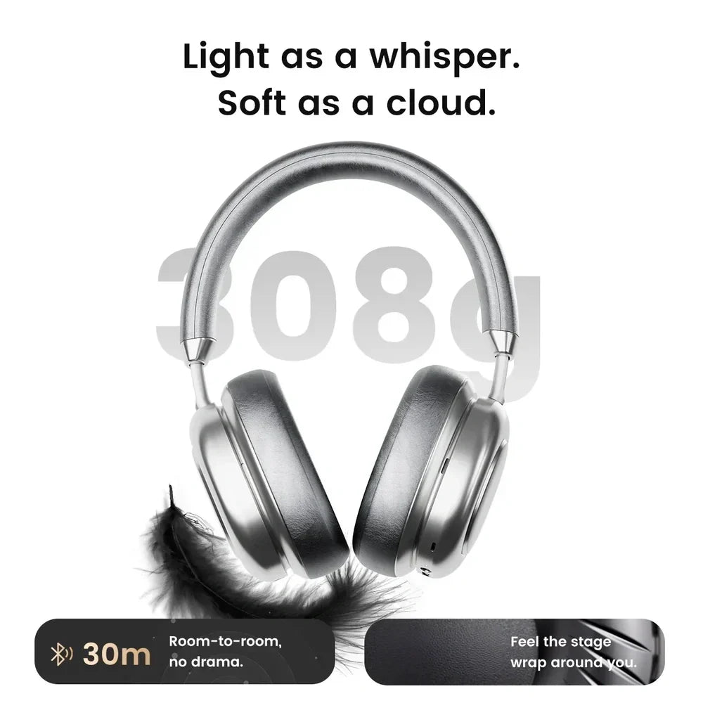VWS (VISUAL WEARABLE STEREO)Wireless Over Ear Headphones Noise Cancelling OLED Touchscreen