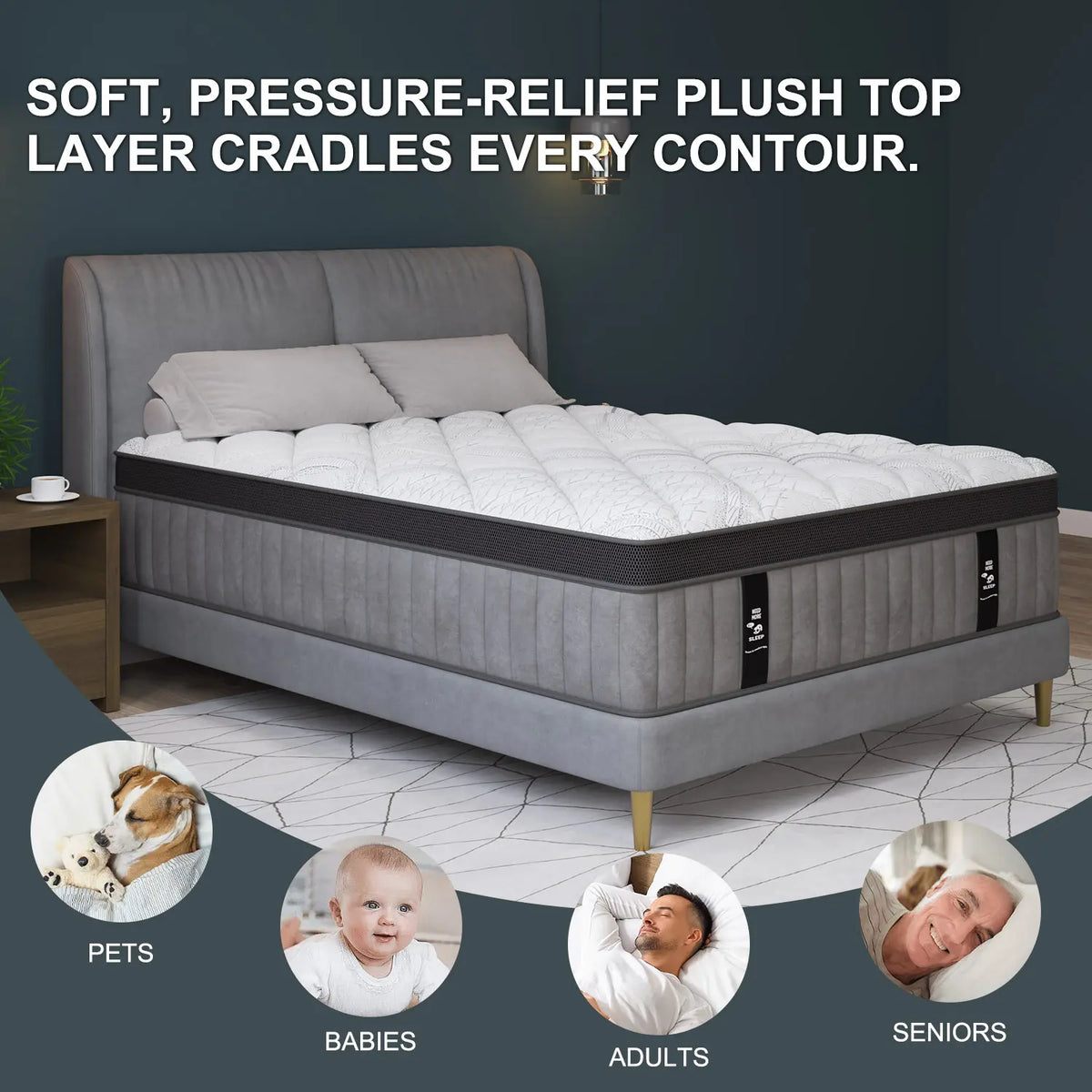 Gel Memory Foam Hybrid Mattress  Euro Top Medium-Firm