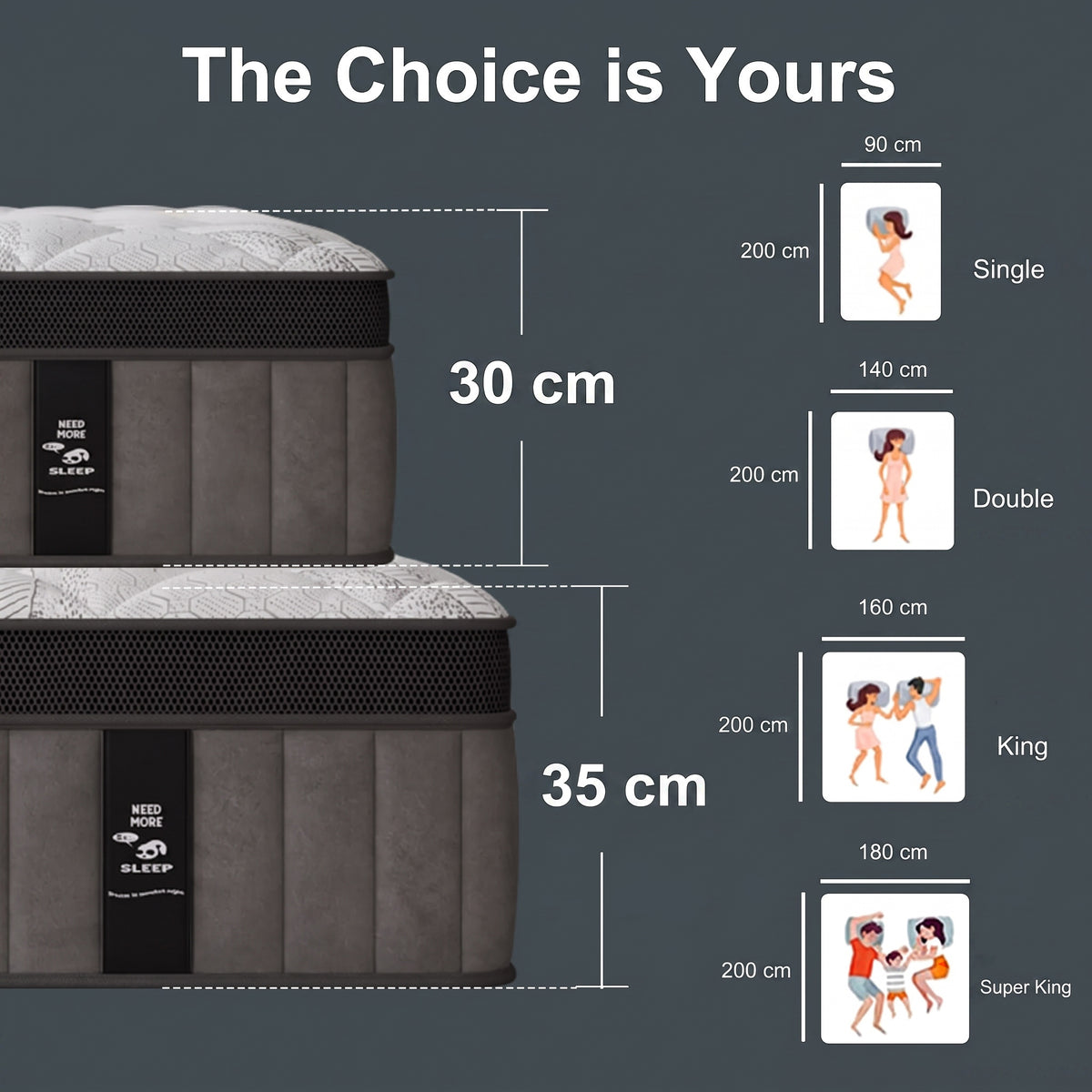 Gel Memory Foam Hybrid Mattress  Euro Top Medium-Firm