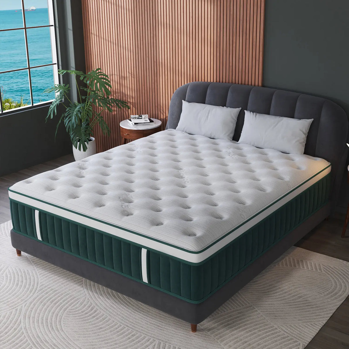 Gel Memory Foam Hybrid Mattress  Euro Top Medium-Firm