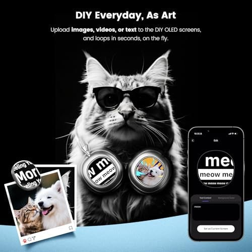 VWS (VISUAL WEARABLE STEREO)Wireless Over Ear Headphones Noise Cancelling OLED Touchscreen
