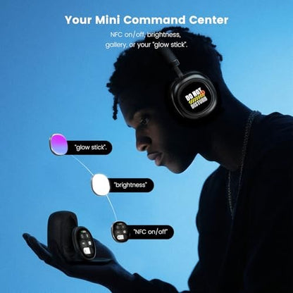 VWS (VISUAL WEARABLE STEREO)Wireless Over Ear Headphones Noise Cancelling OLED Touchscreen